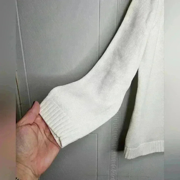 Lauren Ralph Lauren White Cotton Cropped Polo Knit Sweater Plus Womens 1X EUC - Picture 6 of 15